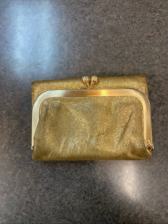HOBO Handbags - HOBO Gold Metallic Frame Kiss-Lock Clutch